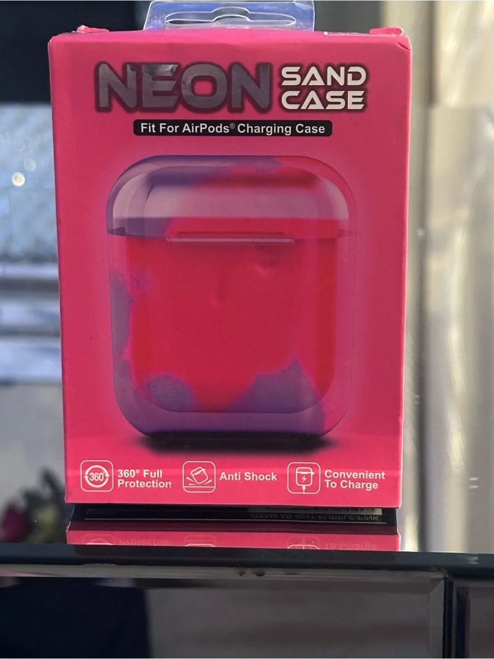 NEON Sand Case Protective Case for AirPods - Charging Case Purple & Pink Swirl